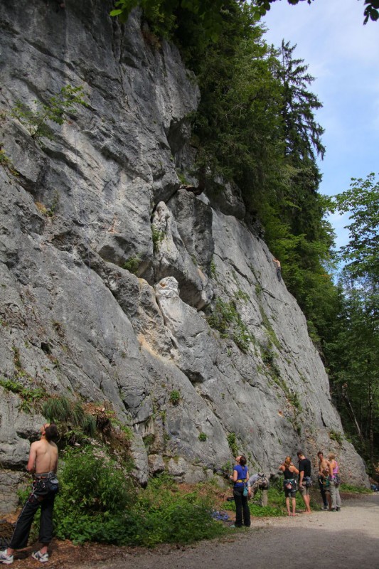 Routendatenbank mit Klettertopo und Kletterführer vom Klettergebiet Chiemgau & Wendelstein. Das Auer Wandl bietet viele leichte Kletterrouten für Genusskletterer