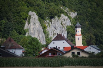 Klettergebiet Prunn im Altm&uuml;hltal. Prunner Wand und Prunner Turm