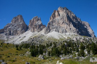 Die Steinerne Stadt vor dem Langkofel, Sellsjoch in den Dolomiten